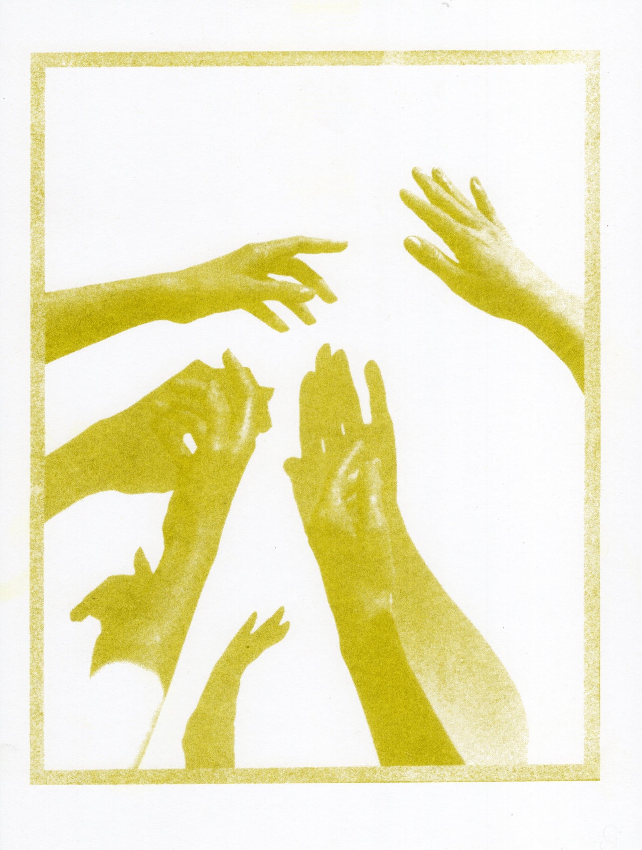 Hands, 2019, Olive | Risograph Print