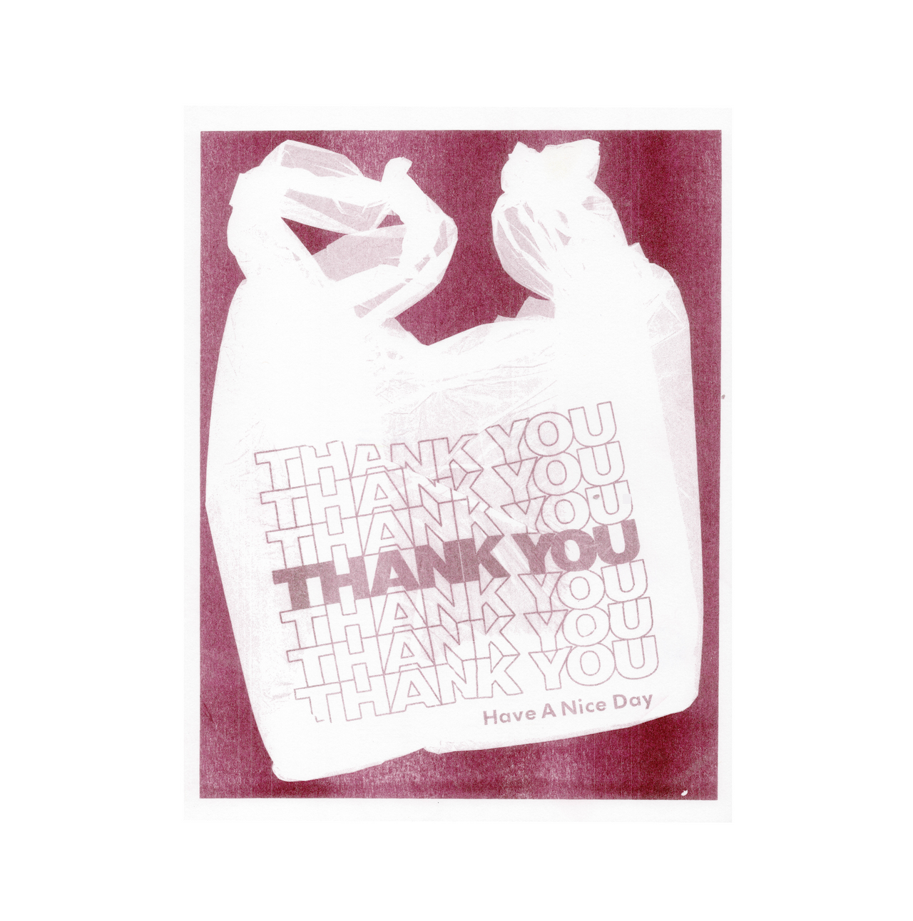 Thank You, 2023. Burgundy | Risograph Print