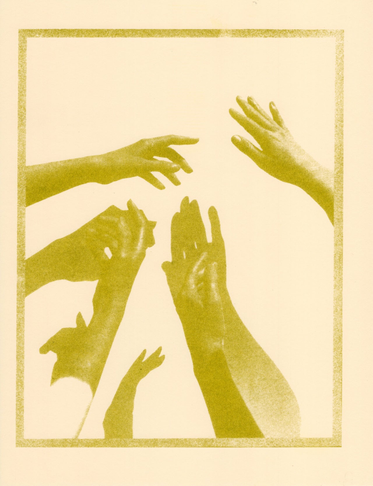 Hands, 2019, Olive | Risograph Print